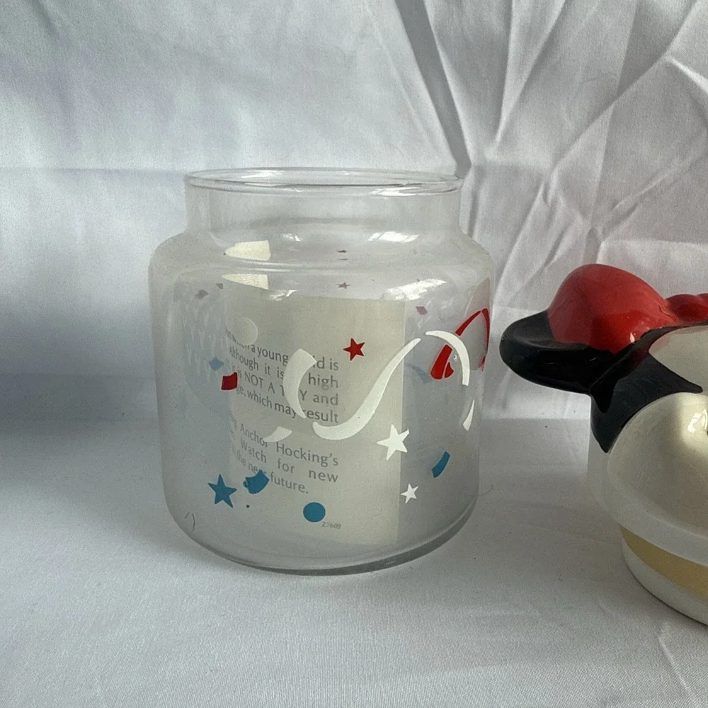 Minnie Mouse Glass Candy Treat Jar Anchor Hocking Disney 16oz 3200/234